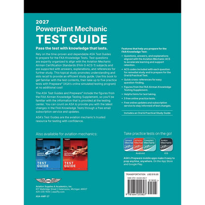 ASA Aviation Maintenance Technician ASA 2027 AMT Powerplant Exam Prep Bundle (Book, Download, Online)