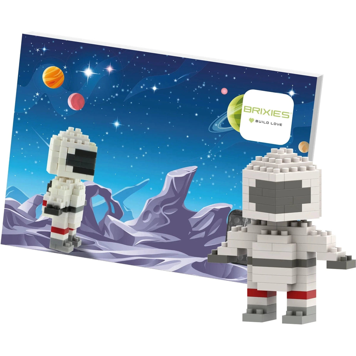 Toysmith Blocks Brixies Postcard Astronaut – 99 Piece Building Kit