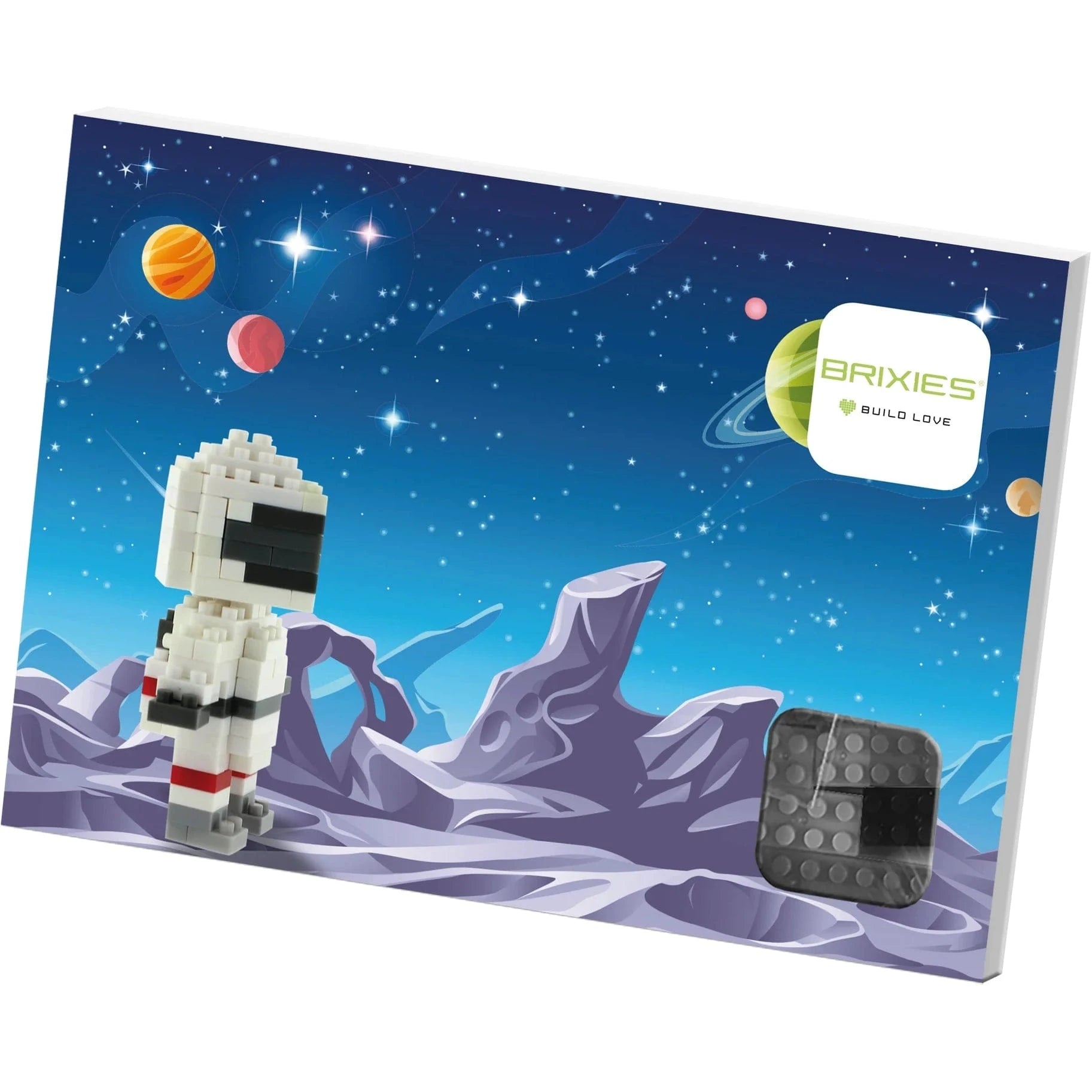 Toysmith Blocks Brixies Postcard Astronaut – 99 Piece Building Kit