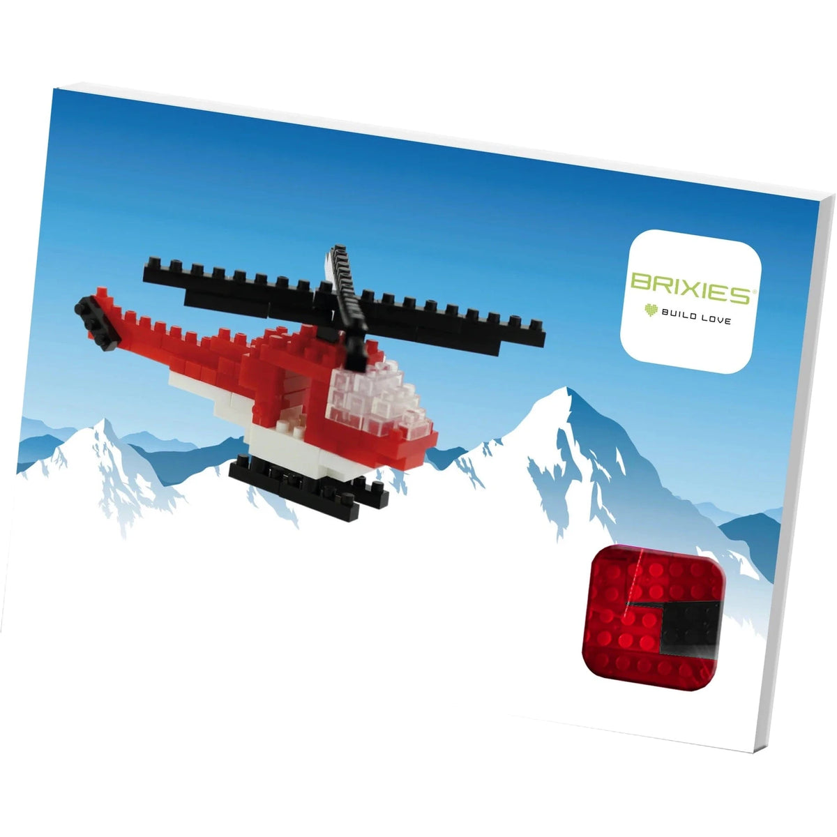 Toysmith Blocks Brixies Postcard Helicopter – 80 Piece Building Kit