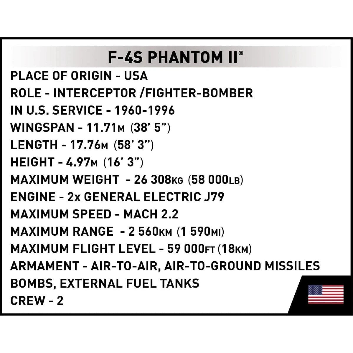Cobi Blocks Blocks F-4S Phantom II 608 pc Set by COBI Blocks
