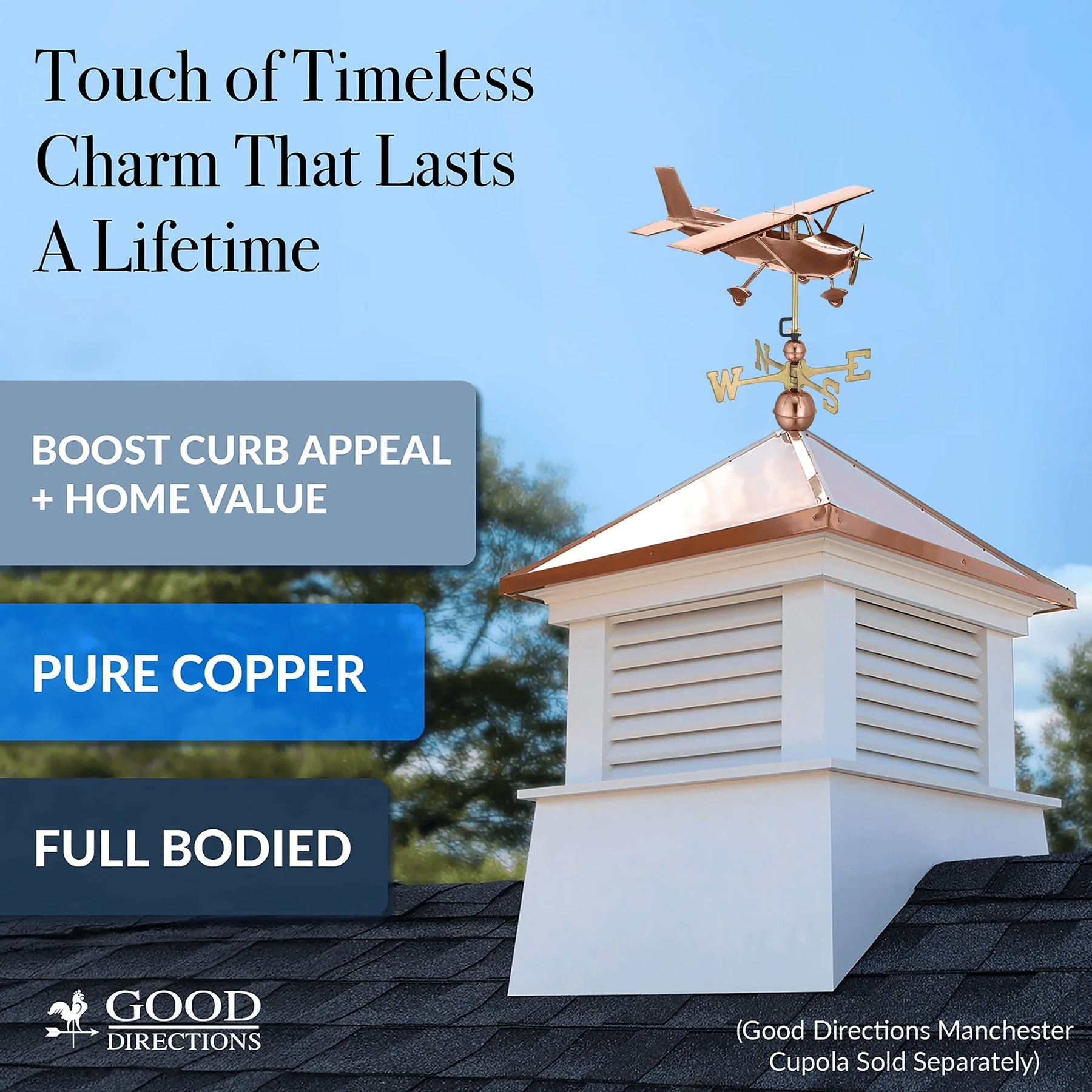 Good Directions Cessna Aircraft Style Decorative Roof Mount Weathervane