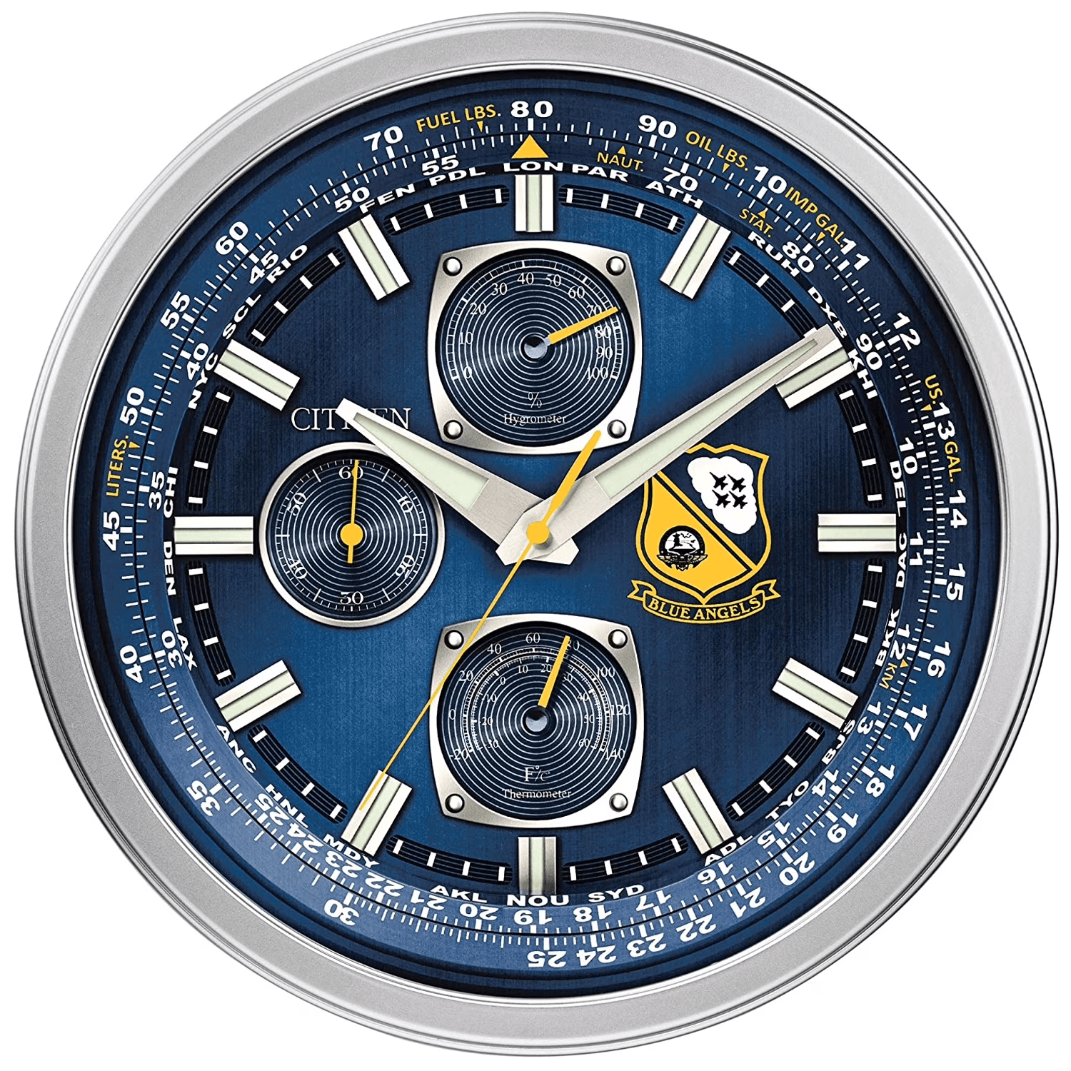 Citizen Watch Citizen Blue Angels Gallery 14-Inch Aviation Wall Clock CC2030