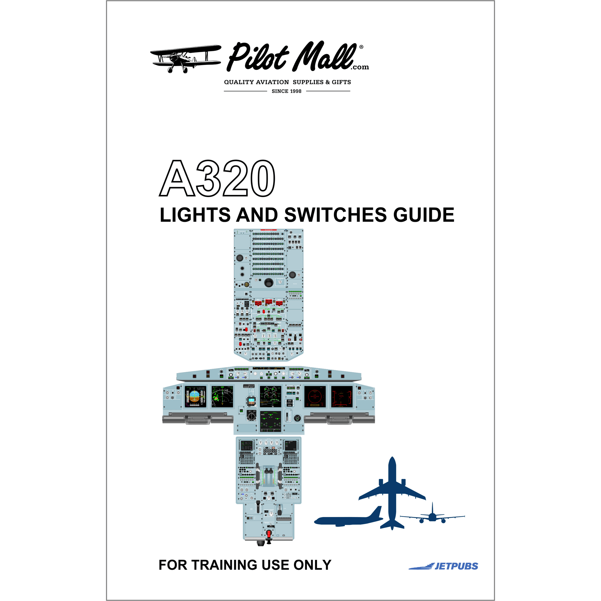 JETPUBS Cockpit Poster Airbus A320 Lights and Switches Guides