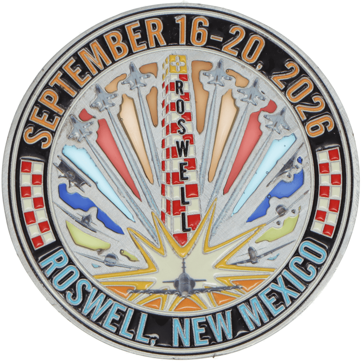 Roswell Air Races Commemorative Coins 2026 Roswell Air Races Translucent 3D Challenge Coin