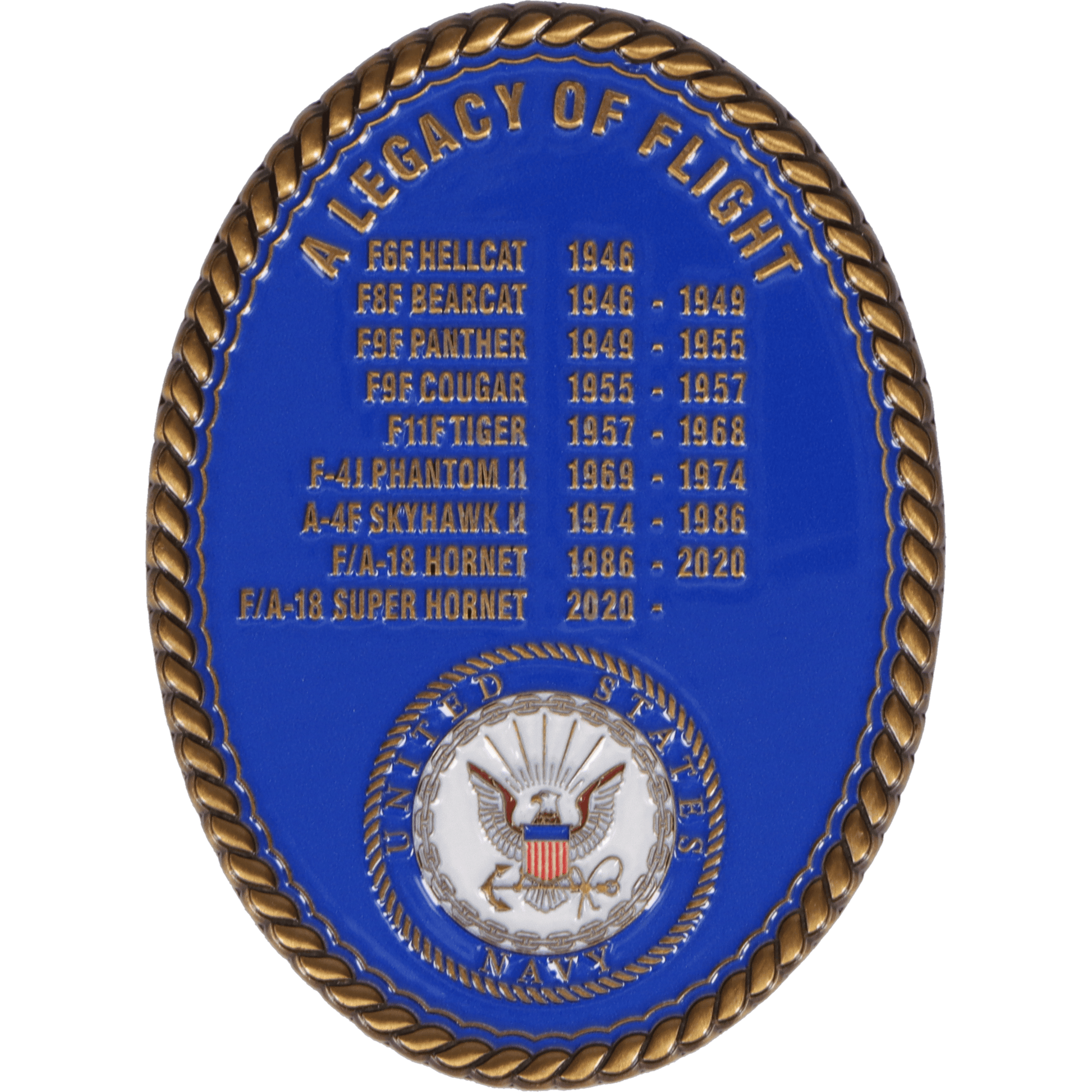 Aeroplane Apparel Company Commemorative Coins Official U.S. Navy Blue Angels "Legacy of Flight" Challenge Coin