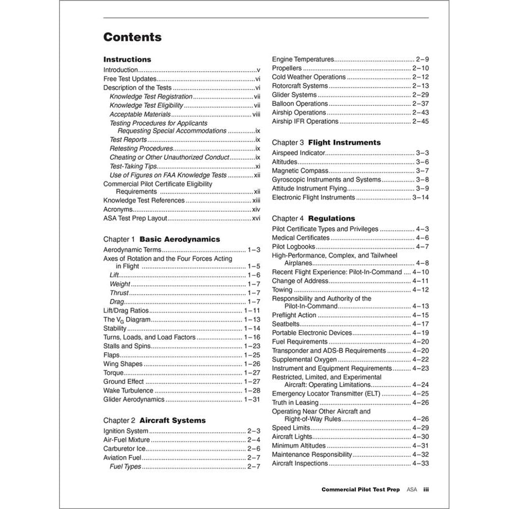 ASA Commercial Pilot ASA 2027-2028 Commercial Pilot Test Prep: Book + Prepware Online Practice Tests