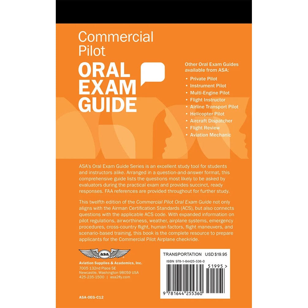 ASA Commercial Pilot ASA Commercial Pilot Oral Exam Guide 12th Edition: Master Your Commercial Pilot Checkride