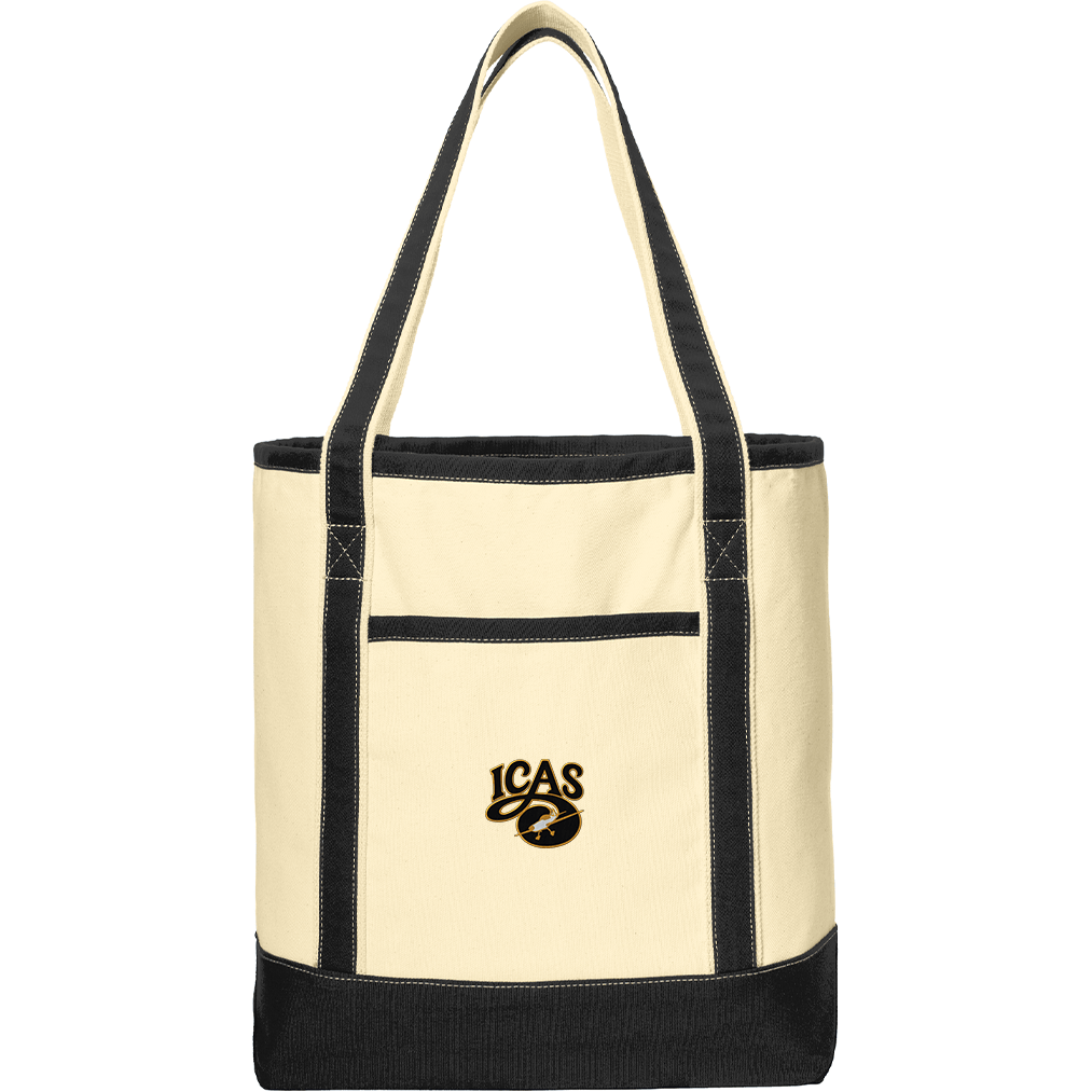 Aeroplane Apparel Company Default Title / Natural / Black ICAS Port Authority® Large Cotton Canvas Tote