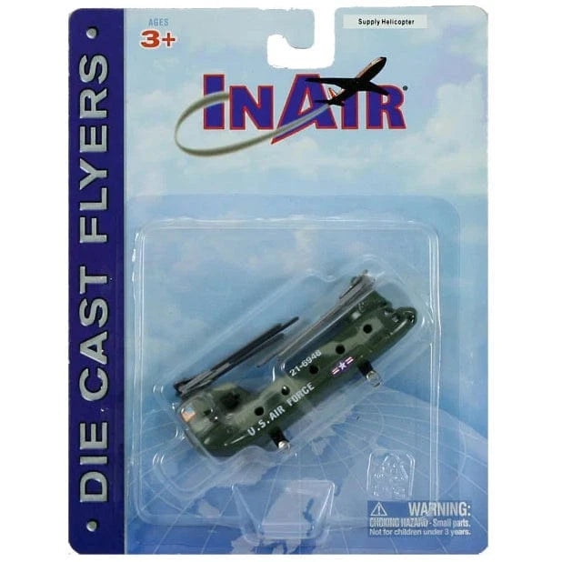 Wow Toyz Die Cast Planes InAir - 3.5" Chinook Supply Helicopter