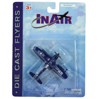 Wow Toyz Die Cast Planes InAir - 3.5" F4U Corsair Blue