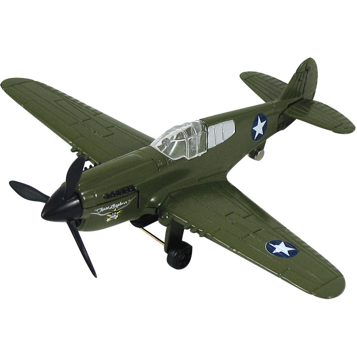 Wow Toyz Die Cast Planes InAir - 4.5" P-40 Warhawk - Green