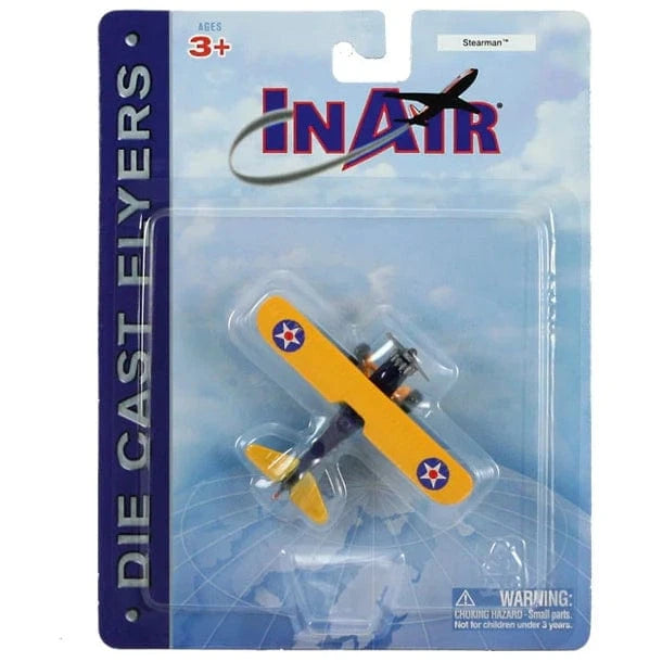 Wow Toyz Die Cast Planes InAir - 4.5" Stearman PT-17