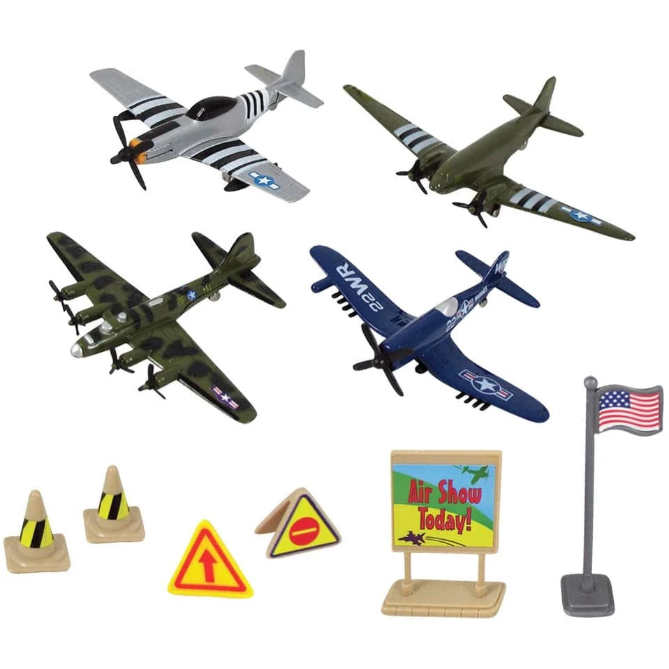 Wow Toyz Die Cast Planes World War II Warbirds Backpack Playset