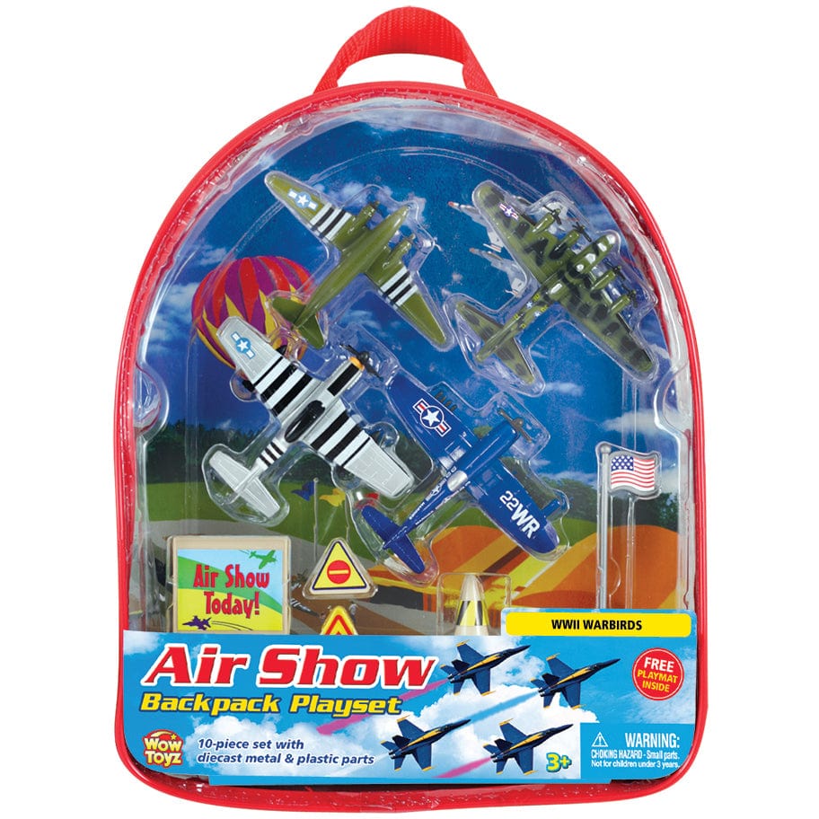 Wow Toyz Die Cast Planes World War II Warbirds Backpack Playset