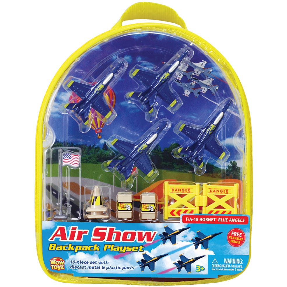 Wow Toyz Die Cast Planes WowToyz F-18 Blue Angels 10 Piece w/Backpack