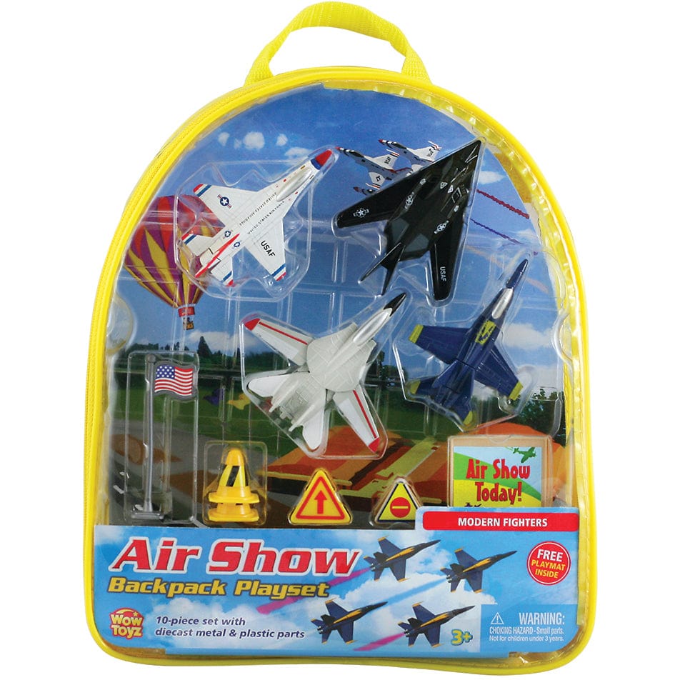 Wow Toyz Die Cast Planes WowToyz Modern Fighter Planes 10 Piece w/Backpack