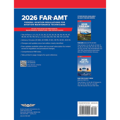 ASA Federal Aviation Regulations ASA 2026 FAR-AMT - Master Federal Aviation Regulations with the Ultimate Guide for Aviation Maintenance Technicians
