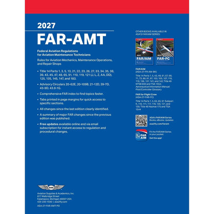 ASA Federal Aviation Regulations ASA 2027 FAR-AMT - Federal Aviation Regulations for Maintenance Technicians
