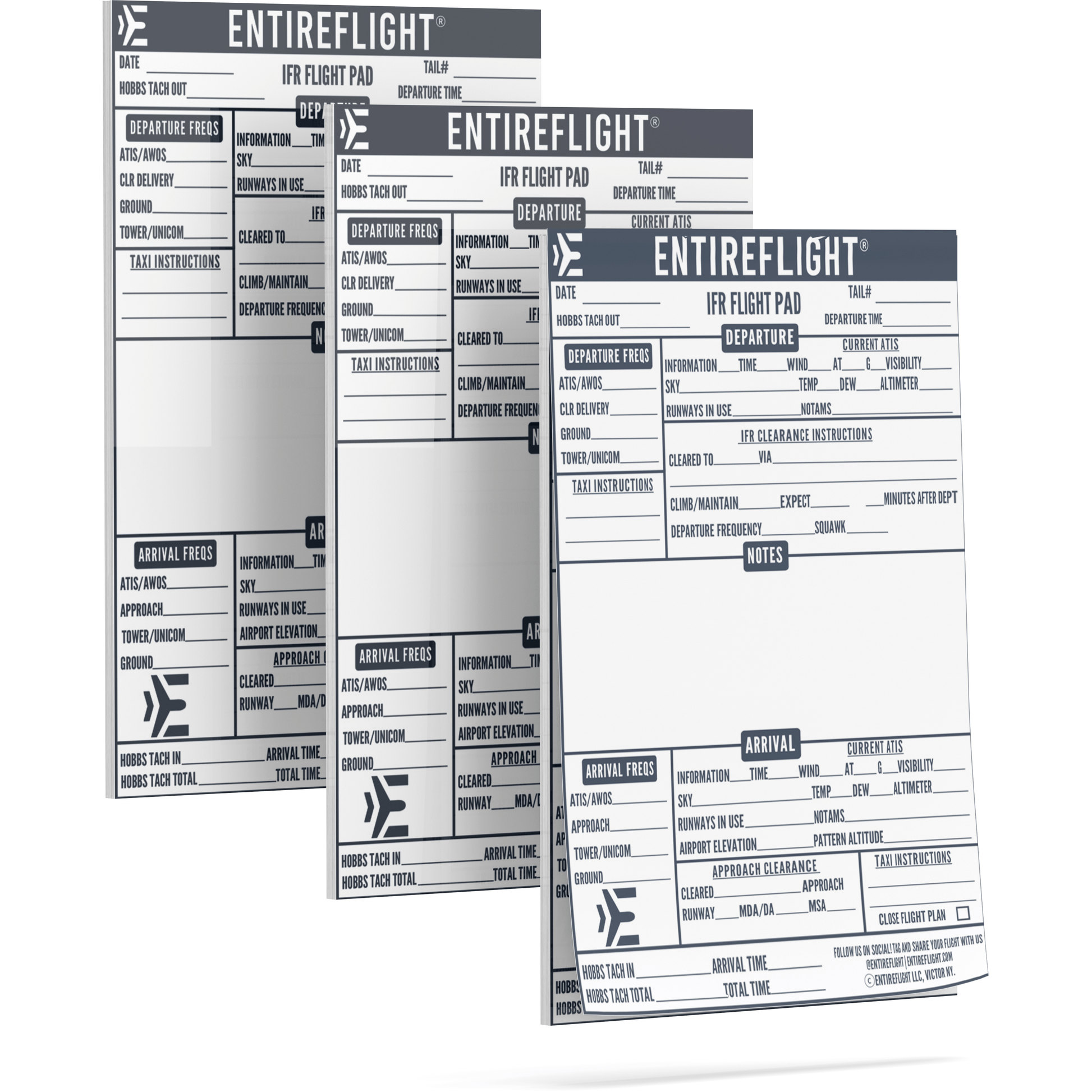 EntireFlight Forms & Checklists EntireFlight IFR Flight Pad 3-Pack: Perfecting Your Instrument Flight Experience