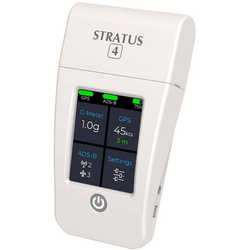 Apareo GPS Receivers Stratus 4 Portable ADS-B Receiver with Color Touch Screen and Replaceable Battery