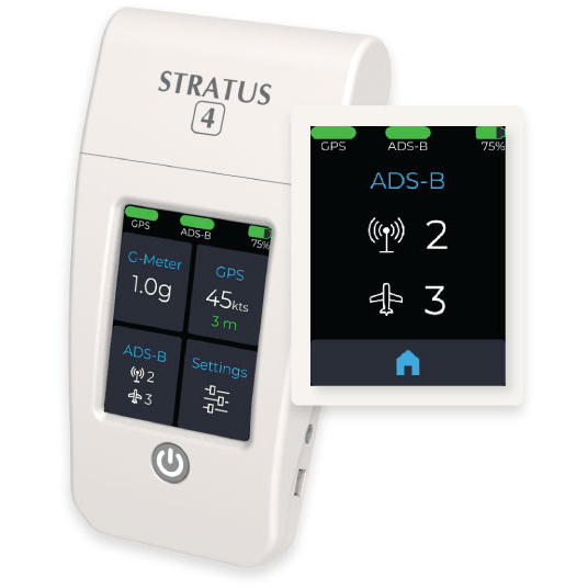 Apareo GPS Receivers Stratus 4 Portable ADS-B Receiver with Color Touch Screen and Replaceable Battery