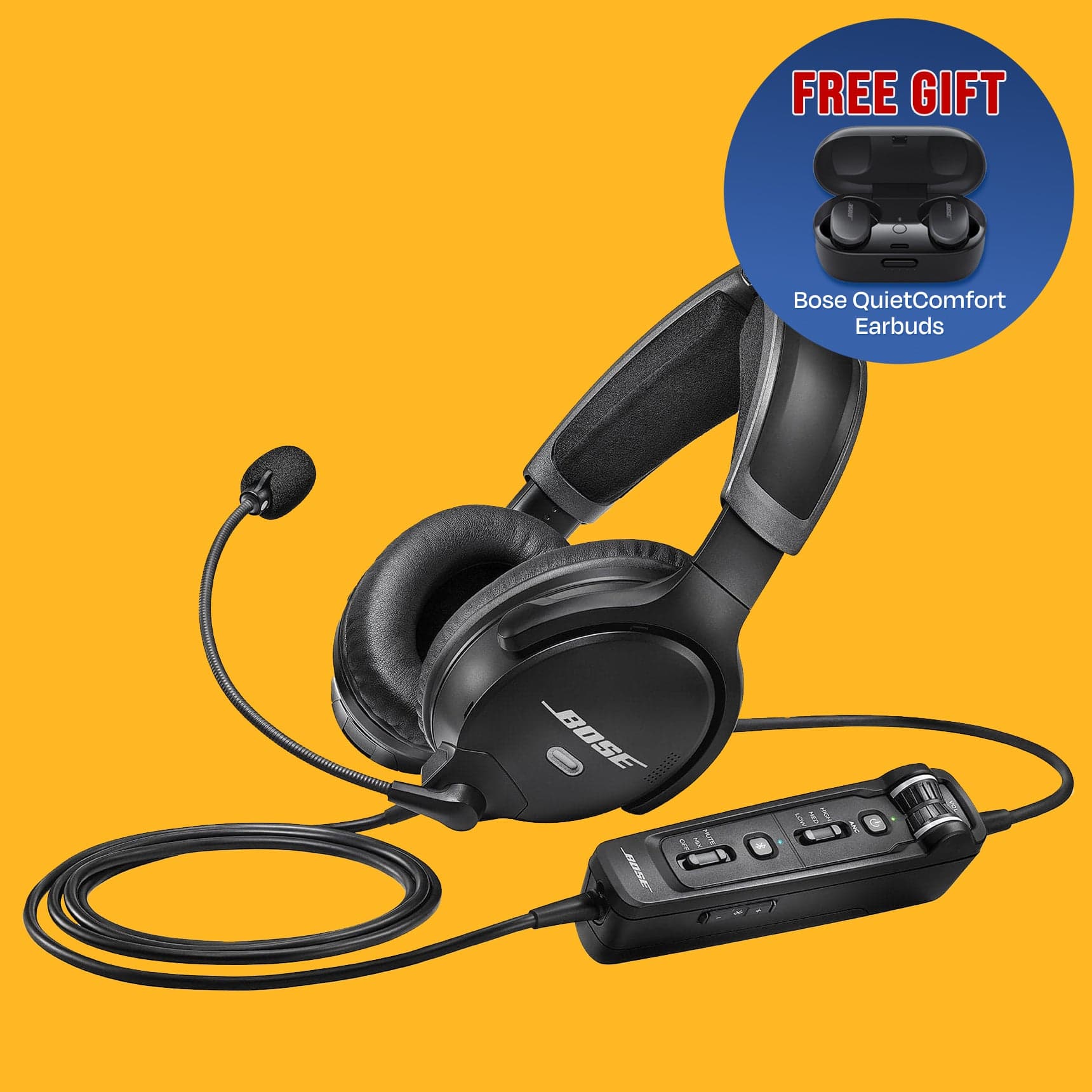 Bose Headsets Bose A30 ANR Aviation Headset Dual Plug, Battery Powered with Bluetooth 857641-3120
