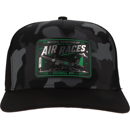 Roswell Air Races Headwear Black Camo Alien Roswell Air Races Camo Perforated Snapback Hat