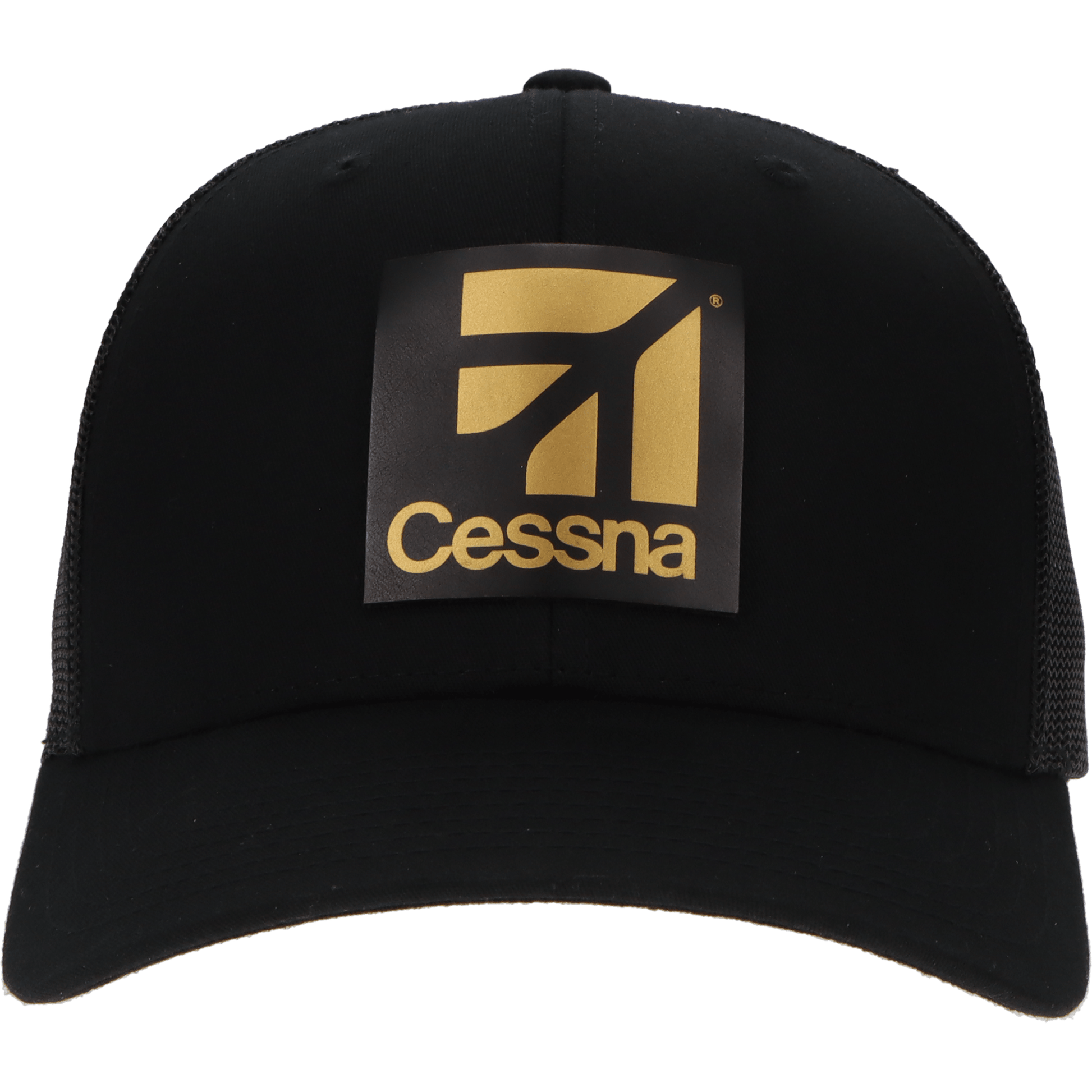 Aeroplane Apparel Company Headwear Black Cessna Modern Logo Heritage Trucker Hat - Gold