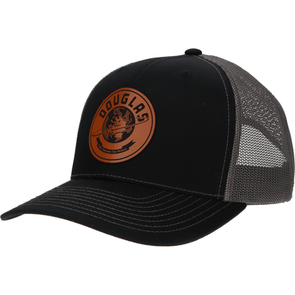 Aeroplane Apparel Company Headwear Black/Charcoal Douglas "First Around the World" 1930s Logo Heritage Trucker Hat - Buckskin