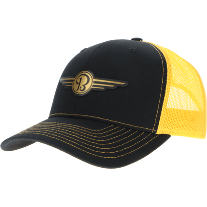 Aeroplane Apparel Company Headwear Black/Gold Beechcraft Wings Heritage Trucker Hat - Gold