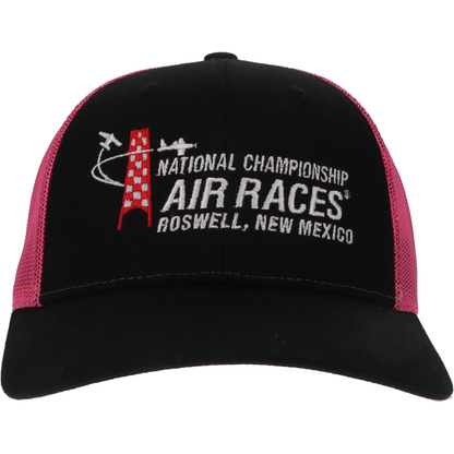 Roswell Air Races Headwear Black/Neon Pink Roswell Air Races Richardson 115 Low Pro Trucker Hat - Size Small