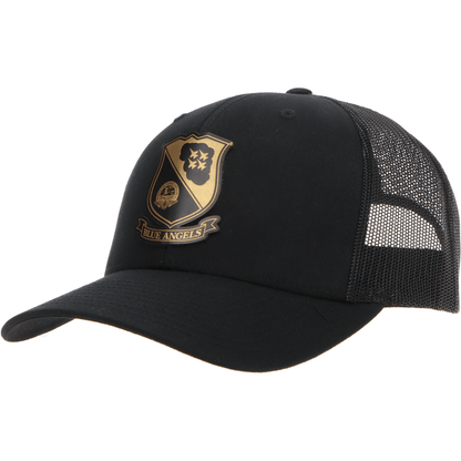 Aeroplane Apparel Company Headwear Black U.S. Navy Blue Angels Heritage Trucker Hat - Gold