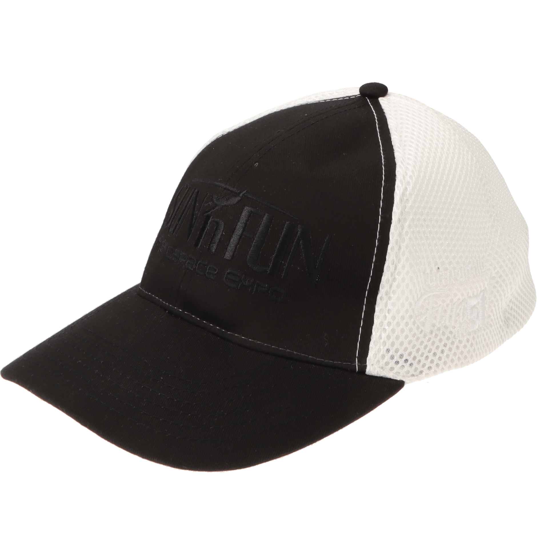 SUN 'n FUN Headwear Black/White SUN 'n FUN Black/White Structured Cap OSFM w/Turn Up The Fun for 51 Black Embroidery