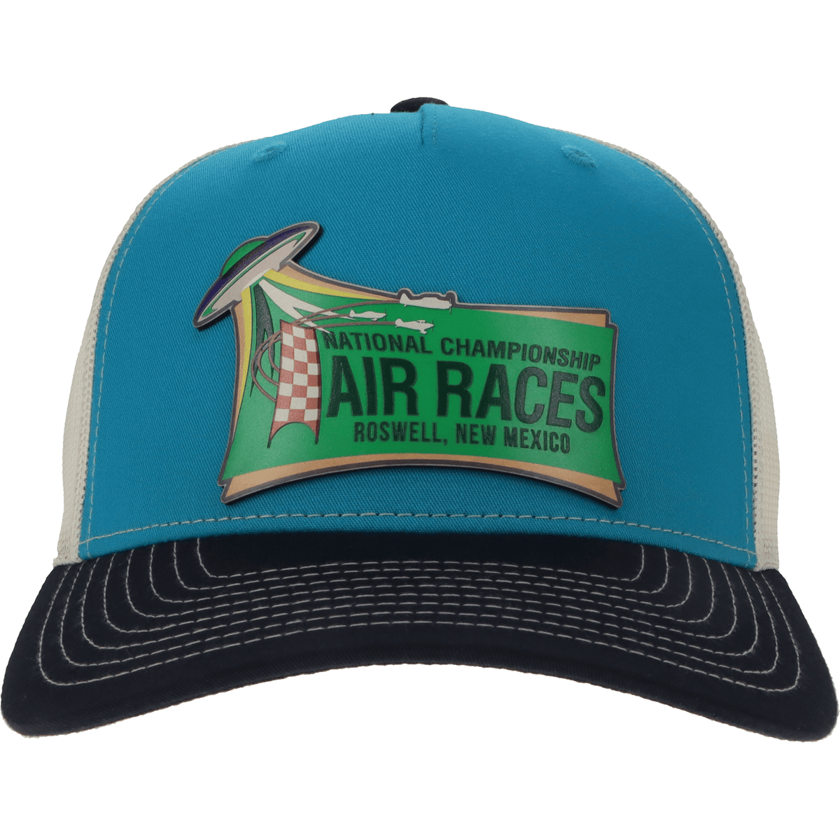 Roswell Air Races Headwear Blue Teal/Birch/Navy Close Encounter Roswell Air Races Richardson 112FP Trucker Hat