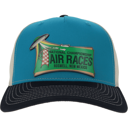 Roswell Air Races Headwear Blue Teal/Birch/Navy Close Encounter Roswell Air Races Richardson 112FP Trucker Hat