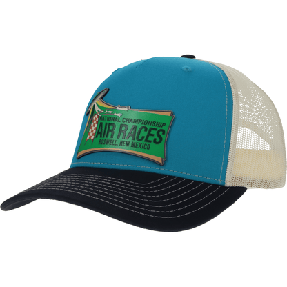 Roswell Air Races Headwear Blue Teal/Birch/Navy Close Encounter Roswell Air Races Richardson 112FP Trucker Hat