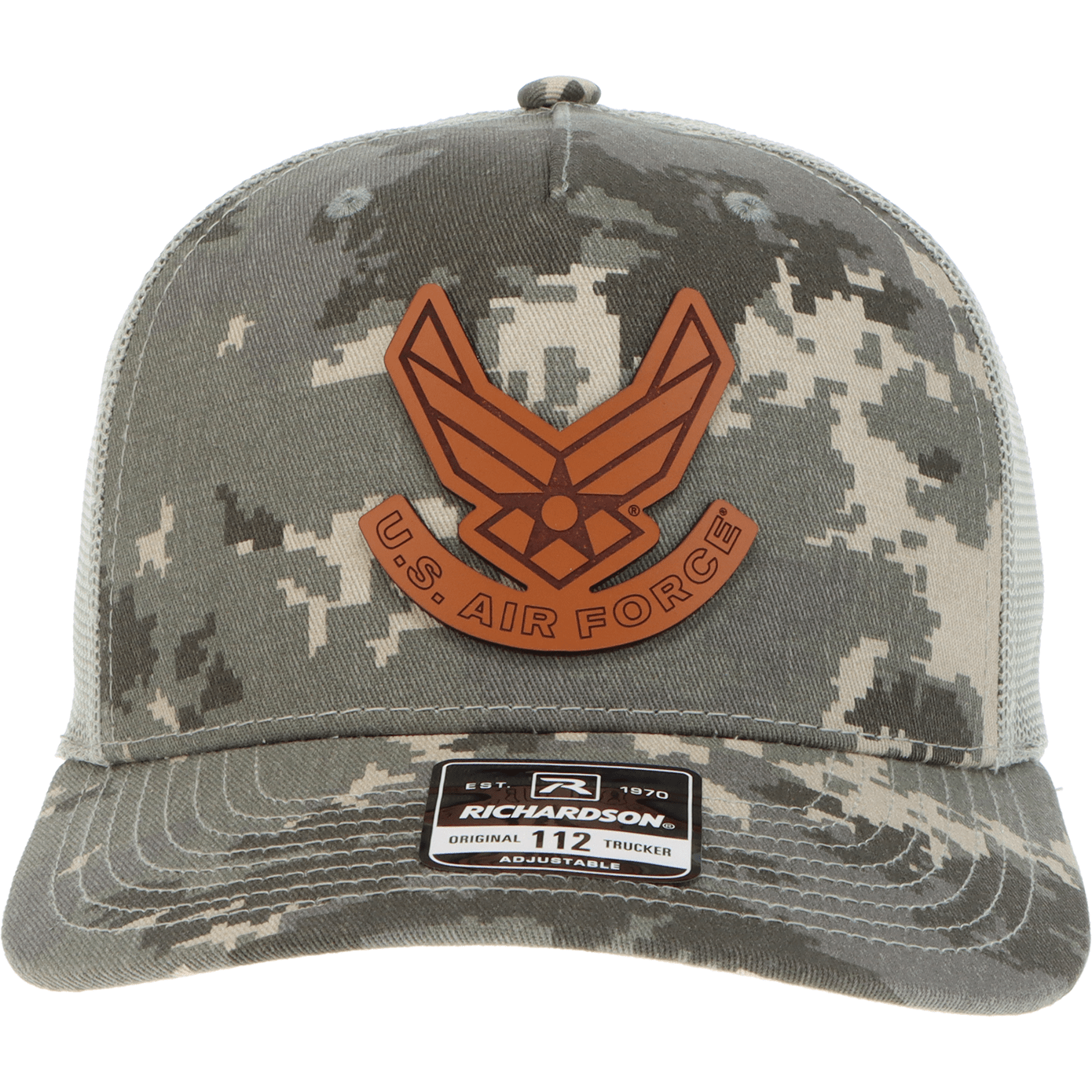 Aeroplane Apparel Company Headwear Camoflage U.S. Air Force Symbol Heritage Trucker Hat - Buckskin