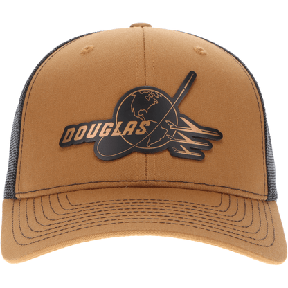 Aeroplane Apparel Company Headwear Caramel/Black Douglas 1960s Logo Heritage Trucker Hat - Chrome