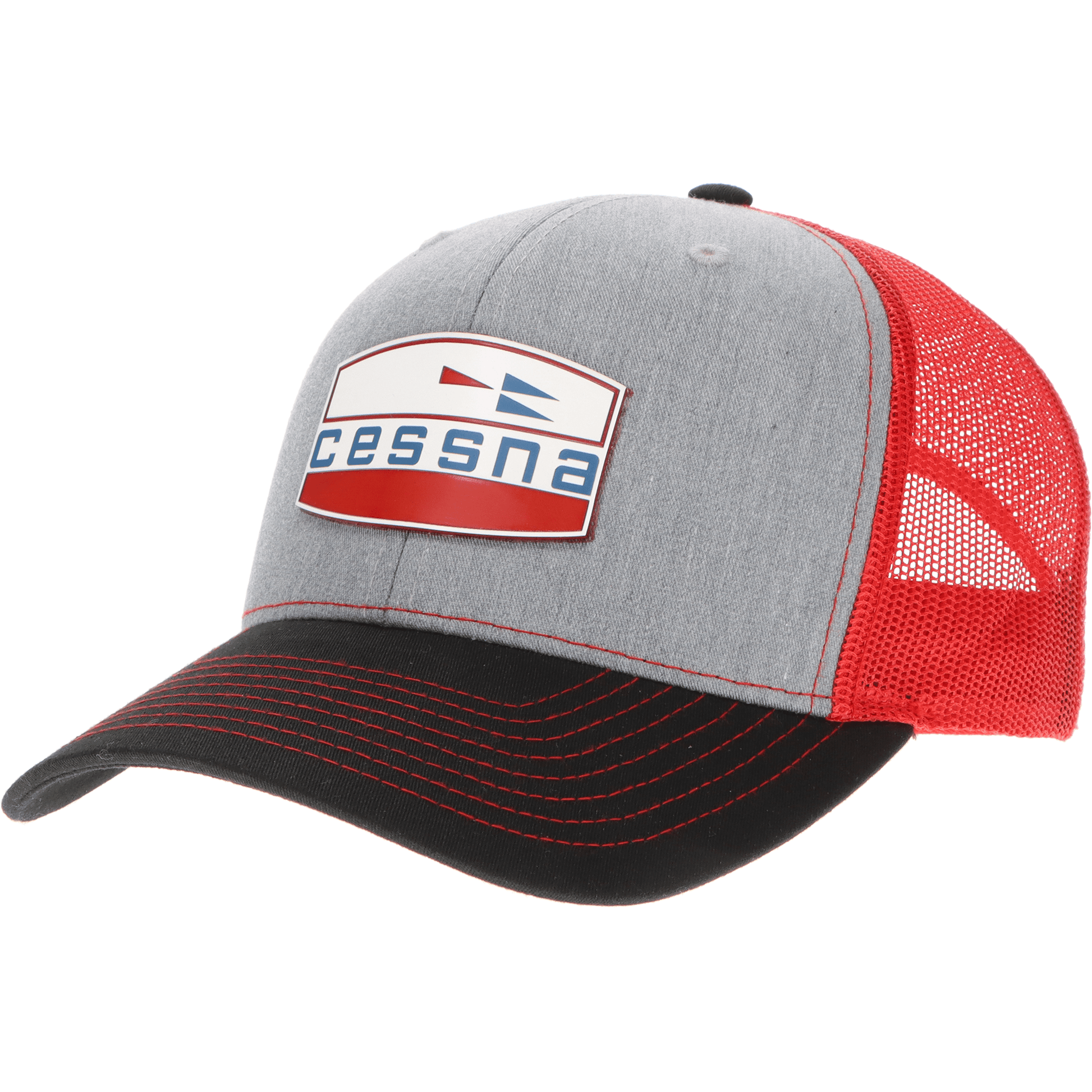 Aeroplane Apparel Company Headwear Cessna 70's Crest Logo Velocity Trucker Hat - Red/White/Blue