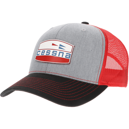 Aeroplane Apparel Company Headwear Cessna 70's Crest Logo Velocity Trucker Hat - Red/White/Blue