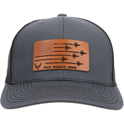 Aeroplane Apparel Company Headwear Charcoal/Black U.S. Air Force "Fly Fight Win" Heritage Trucker Hat - Buckskin