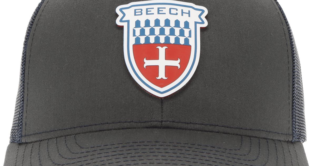Red/White/Blue Beechcraft Shield Trucker Hat | Richardson 112