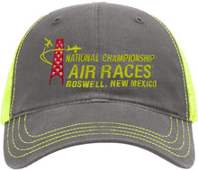 Roswell Air Races Headwear Charcoal/Neon Yellow Roswell Air Races Richardson 111 Garment Washed Trucker Hat