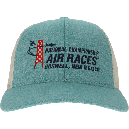 Roswell Air Races Headwear Green Teal Heather/Birch Roswell Air Races Richardson 115CH Low Pro Heather Trucker Hat