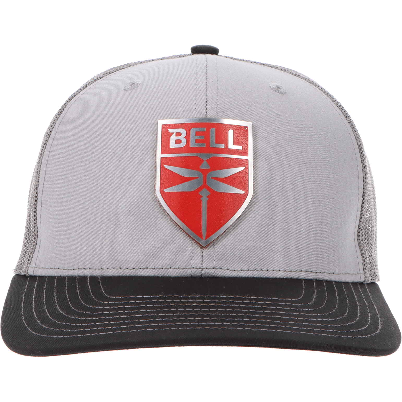 Aeroplane Apparel Company Headwear Grey/Charcoal/Black Bell Modern Logo Heritage Trucker Hat - Steel/Red