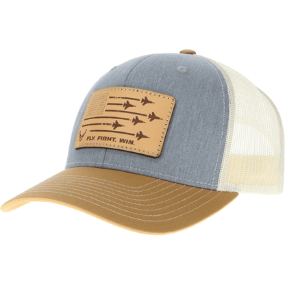 Aeroplane Apparel Company Headwear Heather Grey/Birch/Amber U.S. Air Force "Fly Fight Win" Signature Trucker Hat - Natural