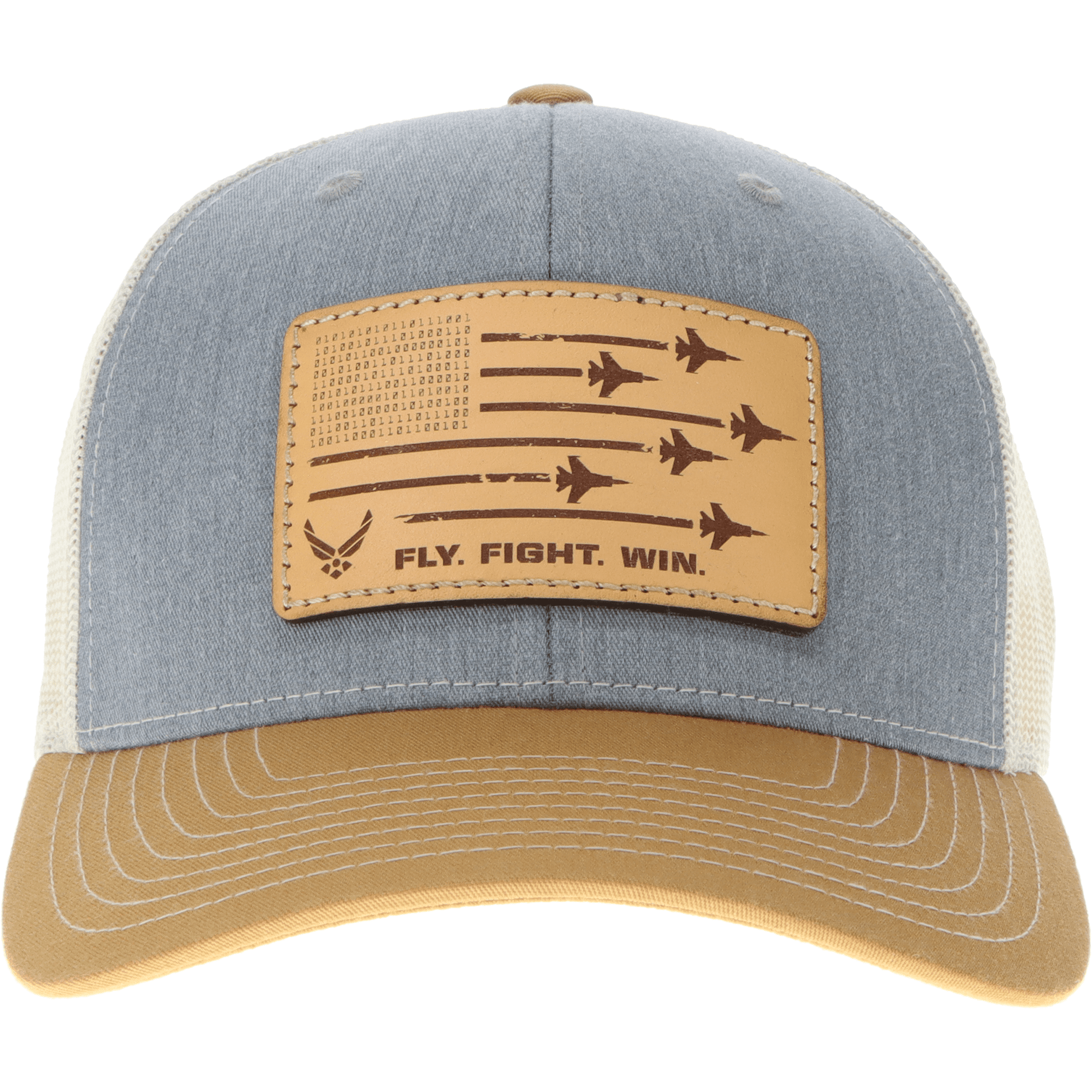 Aeroplane Apparel Company Headwear Heather Grey/Birch/Amber U.S. Air Force "Fly Fight Win" Signature Trucker Hat - Natural