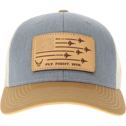 Aeroplane Apparel Company Headwear Heather Grey/Birch/Amber U.S. Air Force "Fly Fight Win" Signature Trucker Hat - Natural