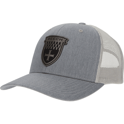 Aeroplane Apparel Company Headwear Heather Grey/Light Grey Beechcraft Shield Heritage Trucker Hat - Charcoal